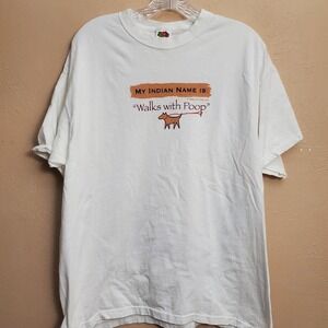 White cotton "My Indian Name Is" t-shirt